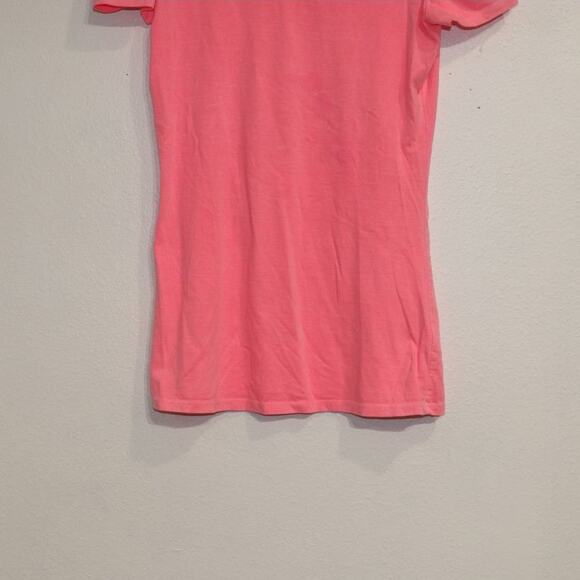 Lilly Pulitzer Pink Lana Boatneck Ruched Short Sleeve Pima Cotton Tee Sz XS - Picture 4 of 11